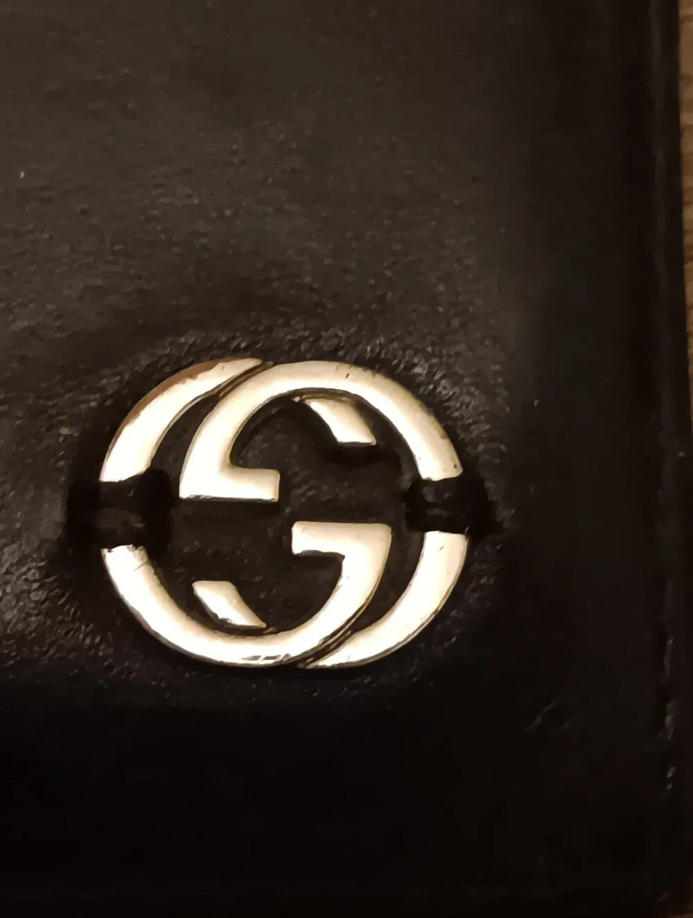 Gucci Black Leather Bifold Wallet with Silver GG Accent